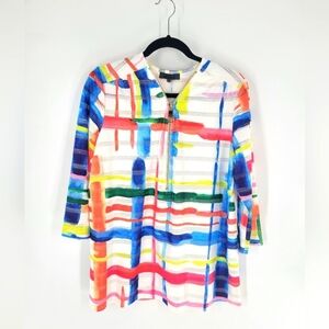 Alisha.d Top Blouse 1/4 zip Colorfull Size L